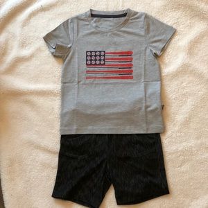 Baseball Flag Tee w/ cotton shorts